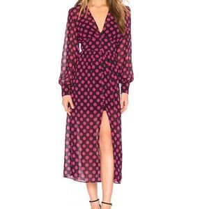 L’Academie Polka Dot Midi Skirt